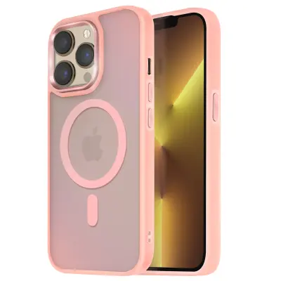 Ohišje MagSafe za iPhone 13 Pro Max Back Mat Frosted Obris, Roza