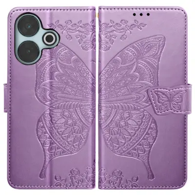 Ohišje Mandala Butterfly za Xiaomi Redmi 13 Wallet Strap, Vijolična