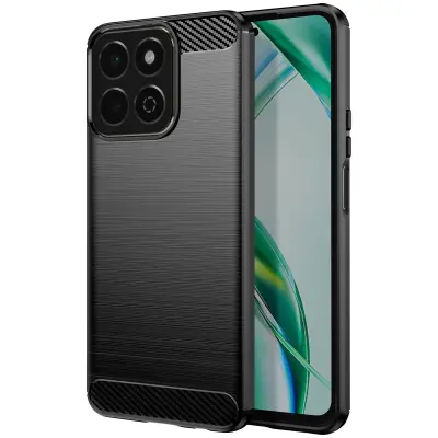 Silikonsko ohišje za Honor 200 Smart iz ogljikovega dioksida, črno, brušeno, Črna