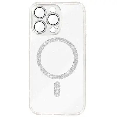 Ohišje za iPhone 15 Pro Max MagSafe Glitter, Prozorno