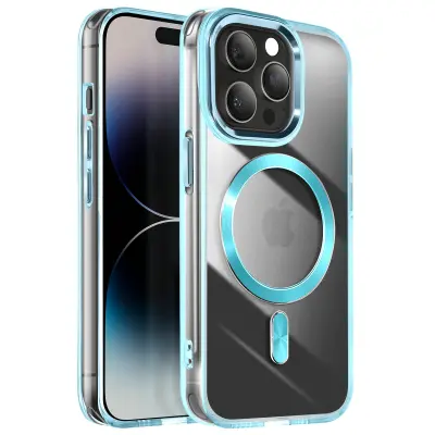Ohišje MagSafe za iPhone 14 Pro Max Crystal Color Back, Modra