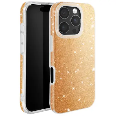 Ohišje z bleščicami za iPhone 16 Pro Max proti šoku Glitter, Zlata