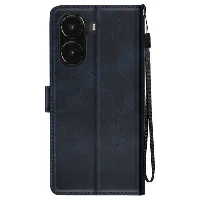 Ohišje za Xiaomi Poco X7 Pro Wrist Strap Clap Wallet Support, Modra noč