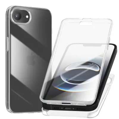 Integralno ohišje za iPhone 16e z dvignjenim robom kamere na dotik, Prozorno