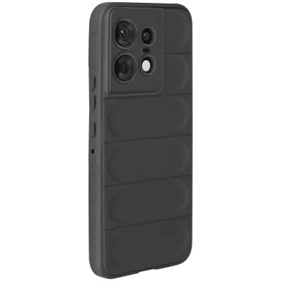 Ovitek za Motorola Edge 50 Pro Odporen na udarce Silikon Teksturiran vzorec 3D, Črna