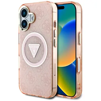 GUESS TPU OVITEK IPHONE 16 MAGSAFE ZRNATA KOVINA Z BLEŠČICAMI