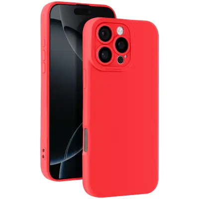 Ohišje za iPhone 16 Pro Silikonsko gladko zaščiteno ohišje za fotoaparat, Rdeča