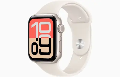Apple Watch SE 3 GPS 44mm Starlight Aluminium Case with Starlight Sport Band - S/M