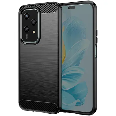Ohišje za Honor 200 Lite Silikonska zasnova Brushed Effect, Črna