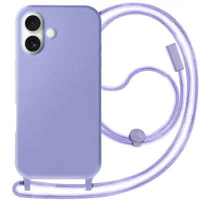 Soft touch Silikonsko ohišje z vrvico Lavender za iPhone 16, Lavanda