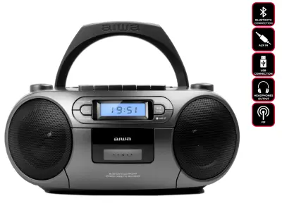 AIWA Prenosni radio CD/MP3/USB/BT/Kasetar - Boombox z FM PLL BBTC-550MG