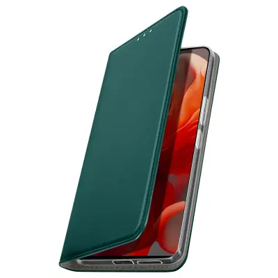 Ohišje za Motorolo Moto G85 Magnetni ovitek za kartice, Temno zelena