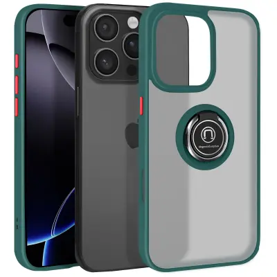 Ohišje za iPhone 16 Pro Max Bague Métallique Support Vidéo, Zelena