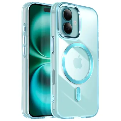 Ohišje MagSafe za iPhone 16 Plus Crystal Color Back, Modra