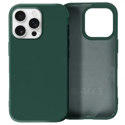 Ohišje za iPhone 16 Pro Poltrdno Soft-touch proti praskam, Temno zelena