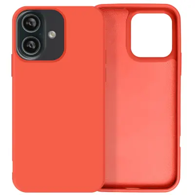 Ohišje za iPhone 16 Plus Poltrdno, mehko na dotik, proti odtisom, Koralna