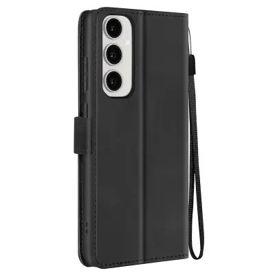 Ohišje za Samsung Galaxy S24 FE Wrist Strap Clap Wallet Support, Črna