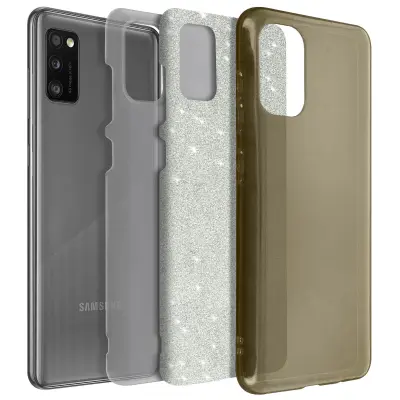 Ohišje za Samsung Galaxy A41 Bleščice, silikonski gel s trdo plastjo, Zlata