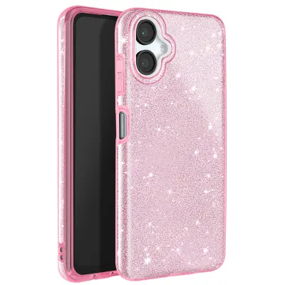 Ohišje z bleščicami za Samsung Galaxy A06 Odporen na udarce Glitter, Rose clair