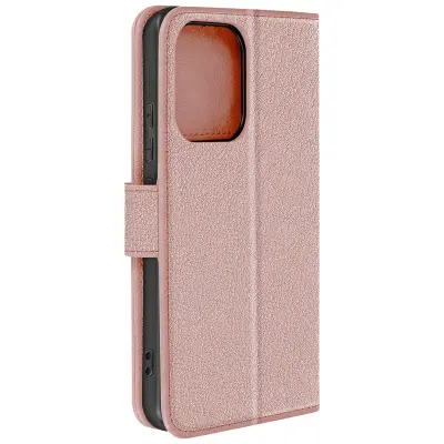 Torbica s preklopom za Xiaomi Redmi Note 13 4G Portfelj podpore za videoposnetke, Šampanjec roza