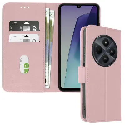Ohišje za Xiaomi Redmi 14C Clapet Wallet in Video Holder, Šampanjec roza