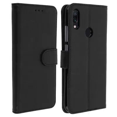 Torbica za Xiaomi Redmi Note 7 Denarnica z učinkom praskanja s podporo za videoposnetke, Črna
