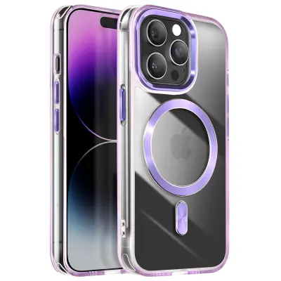 Ohišje MagSafe za iPhone 14 Pro Crystal Color Back, Vijolična