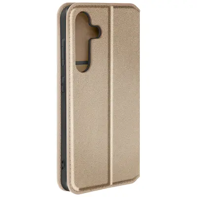 Ovitek za Galaxy S24 Plus Card Holder Video Support Magnetic Flip, Zlata