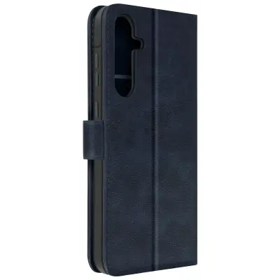 Torbica s preklopom za Samsung Galaxy A55 Denarnica s trakom za roko, Modra noč