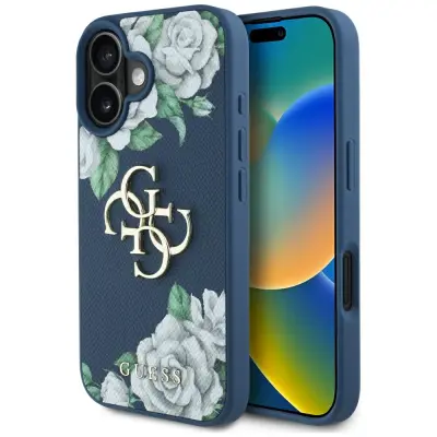 GUESS OVITEK GRINED ROSES ZA IPHONE 16 4G LOGO VISOKA ZAŠČITA