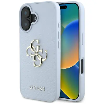 GUESS TPU OVITEK ZA IPHONE 16 Z LOGOTIPOM 4G MALI KLASIČNI ZAMENJAVA ZA MAGNETNI