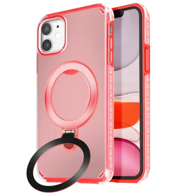 MagSafe ohišje za iPhone 11 Odporno na udarce z zložljivim stojalom, Rdeča