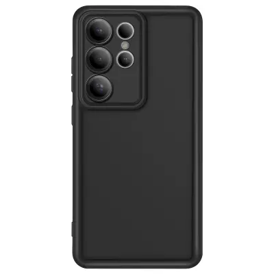 Ohišje za Samsung Galaxy S25 Ultra Mehak dotik Dvignjene meje, Črna