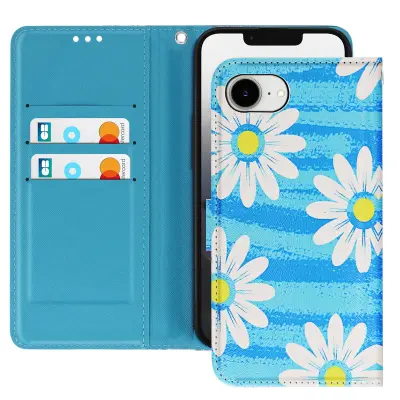 Ohišje za iPhone 16e Daisy Design s trakom in držalom za kartico, Modra