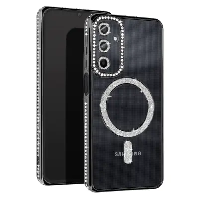 Diamantno ohišje za Samsung Galaxy A25 MagSafe Contour Strass, Črna