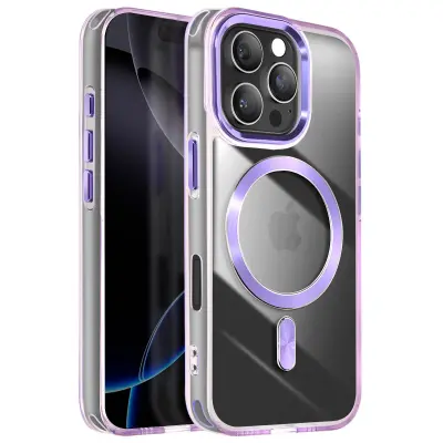 Ohišje MagSafe za iPhone 16 Pro Max Crystal Color Back, Vijolična