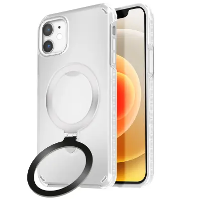 MagSafe etui za iPhone 12 Pro in 12, odporen na udarce, s stojalom, Bela