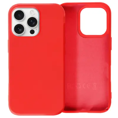 Ohišje za iPhone 16 Pro Poltrdno Soft-touch proti praskam, Rdeča