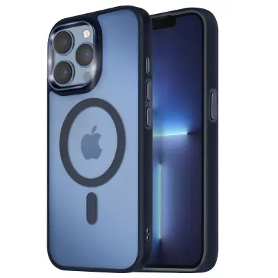 Ohišje MagSafe za iPhone 13 Pro Max Back Mat Frosted Obris, Modra noč