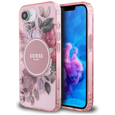 OVITEK GUESS ZA IPHONE 16E IML FLOWERS ZA MAGSAFE ZAŠČITA PRED PADCE