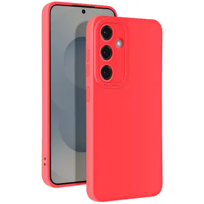 Ohišje za Samsung Galaxy S25 Soft Silicone Camera Block Protected, Rdeča