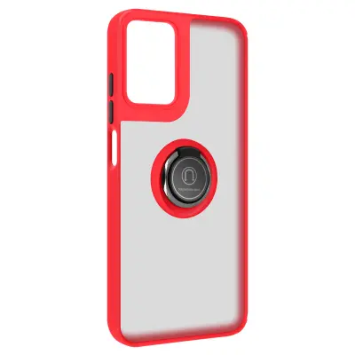 Ohišje s prstanom za Motorola Moto G24 Podporna funkcija Zaščita pred udarci, Rdeča