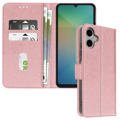 Ohišje za Samsung Galaxy A06 Clapet Wallet and Video Holder, Šampanjec roza