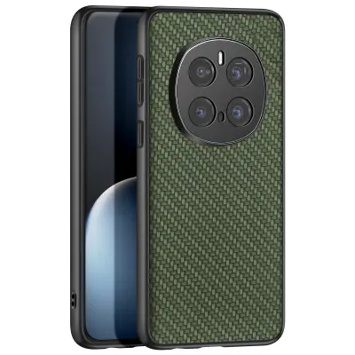 Karbonsko ohišje za Honor Magic 7 Pro Obris Woven Leather Silikon, Temno zelena