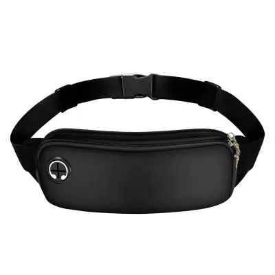 Športni fanny paket Varno zapenjanje z zadrgo Nastavljiv pas, Črna