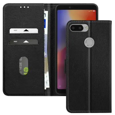 Ohišje za Xiaomi Redmi 6 Clamshell Wallet and Video Holder, Črna
