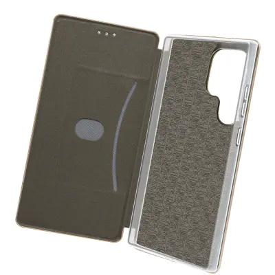 Ovitek za Samsung Galaxy S24 Ultra Flip Card Držalo za podporo Video, Zlata