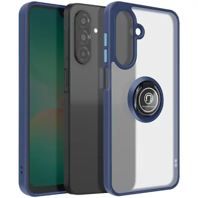Ohišje za Samsung Galaxy A26 Magnetic Ring Translucent Back, Modra noč