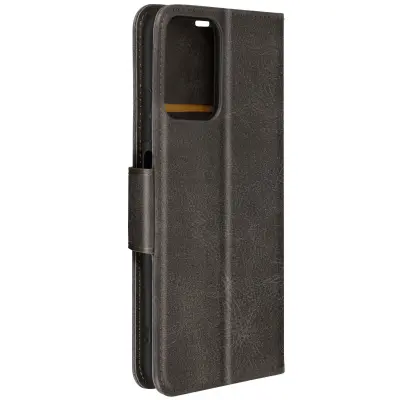 Torbica s preklopom za Motorola Moto G24 / G04 Gladka teksturirana denarnica Flap, Temno siva