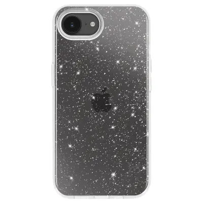 Ohišje z bleščicami za iPhone 16e Hybride Design Glamour, Bela